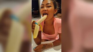 Frammy Horny Asian teasing With a Big Banana Onlyfans Video