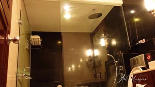 Aoi kamogawa Asian In Latex Suit Fucks Pussy With a Toy After Showing Off Video