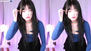 Yjk011599 in a Short Skirt Dancing and Showing off on live Video