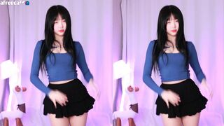 Yjk011599 in a Short Skirt Dancing and Showing off on live Video