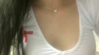 Kbj Syubin Teases and Squeezes Her Big Boobs On Webcam Video