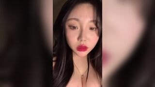 Sejinming Big Boobs Teasing While Wearing Lingerie On Live Stream Video