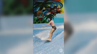 Pocket Girls Asian Beauty In Sexy Shorts Water Surfing Video