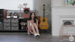 Pocket Girls Asian In a Sexy White Dress Showing off Video