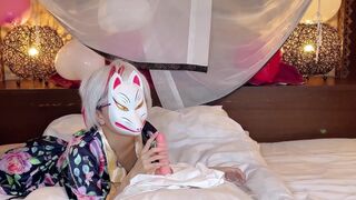 Emoechi Girls Horny Bitch Teasing Dildo Handjob With Lube And Grinding Nasty Pussy On It Video