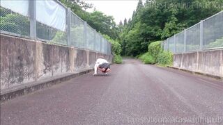 Kasumi Hub Fucking With Bounded Vibrating Dildo And Having Orgasm On The Road Fansly Video