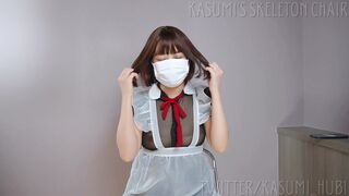 Kasumi Hub Vibrating Her Wet Pussy While Riding A Dildo Till Squirting Everywhere Video