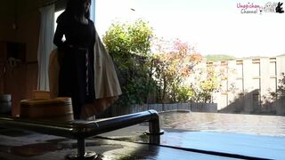 Unagichan Having Hot Bath Outdoor Fully Naked And Touching Tits Video
