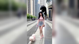 Luvian Ben Neng Wearing Seethrough Top While Walking Outdoor Video
