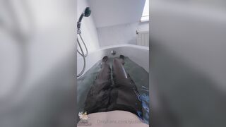 Yuzukitty Shows Tits And Gives Footjob Under Water While Wearing Seethrough In Bathtub Onlyfans Video