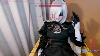 Yuzukitty Wearing Cute Cosplay Dress And Gets Fingered While Licking Pussy Before Creampied Video