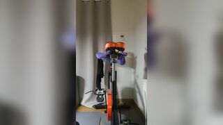 Big Booty Asian Riding Bicycle While Wearing Thong And Touching Booty With Oil Video