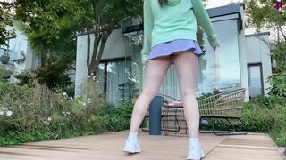 ZhouYiQin Sexy Asian Exposing her Pussy and Ass While Doing Workout Early in Morning Video