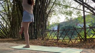 ZhouYiQin Pretty Asian Girl Doing Workout On Park While Exposing her Pussy Video
