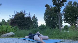 ZhouYiQin Sexy Asian beauty in Cute Dress Exposes Her Ass and Pussy Outdoor Workout Video