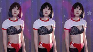 Yule Sexy Asian Dancer Wearing Tight bra and Sport Panty Dancing Video