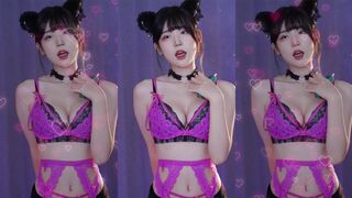 Yule Asian Beauty In Pink Sexy Dress Showing off her Bouncing Boobs Video