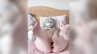 SweetRabbit233 Slutty Asian Cosplayer Loves Fucking her Holes With Toys Video