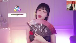 Asian Model in Seethrough Dancing off Afreecatv Video
