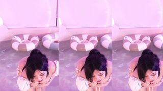 Yeo_ul Busty Asian Shaking her Juicy tits On Bathroom Video
