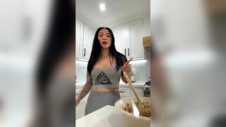 Tiiieeen Chubby Hot Asian Babe Flashing her Big Juicy Boobs On Cam Video