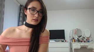 Yourasianminx Pretty Nerdy Girl Teasing On Cam Video