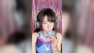 Nabiplay Asian Cosplayer Sucking and Licking a Ice Cream like a Slut Video