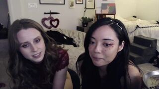 NamiMFC and her Cute Friend Getting Naked and Shows Natural Tits While Talking to her Fans Live Stream Video