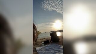 Ninacola3 Asian Babe In Bikini Talking To Her Fans On the Beach Onlyfans Video