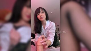Mvngokitty Wild Asian With Hard Tits Riding Hard On a Fat Dildo Video