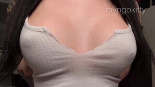 MvngoKitty Squeezing and Teasing her Juicy Curvy Boobs On Cam While Showing Them Video