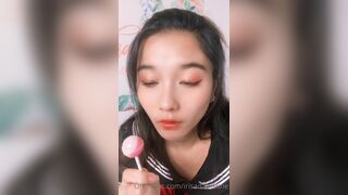 Irisadamsone Lusty Asian Teen In School Uniform Sucking Lollipop Sensually onlyfans Video