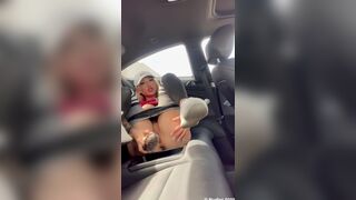 Kiara Moon Slutty Asian Fucks Pussy With Dildo On the Car Video