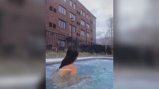 Bbluesky Asian Taking Off Her Bra On the Pool Onlyfans Video