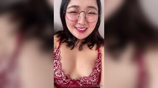 Aroomi Kim Sucking her Big Tits in Hot Lingerie Onlyfans Video