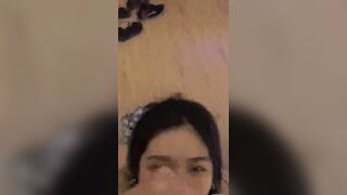 Gorgeous Asian Chick With Amazing Tits Sucking A Big Cock And Let The Guy Cum On Her Face