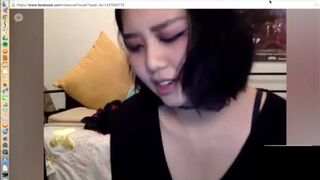 Sexy Pretty Asian Babe Fucking Her Wet Pussy With Toys On a Facebook Call With Her Bf Leaked Video