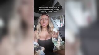 Pretty Asian Babe Flashing Her Big Boobs On Car Video