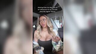 Pretty Asian Babe Flashing Her Big Boobs On Car Video