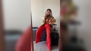 Asian Chick Showing Off her Big Tits in Mirror Video