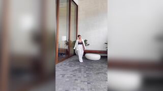 Asian Model Exposed her Amazing Figure While Walking Toward Video