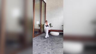 Asian Model Exposed her Amazing Figure While Walking Toward Video