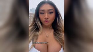 Pretty Asian Chick Revealing Her Tits While Walking In The Street Video