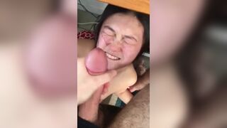 Submissive Asian Gets Her Face Covered In Cum Video