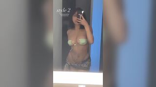 Thick Asian Babe Wearing A Bikini Mirror Cam Video