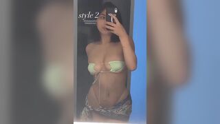 Thick Asian Babe Wearing A Bikini Mirror Cam Video