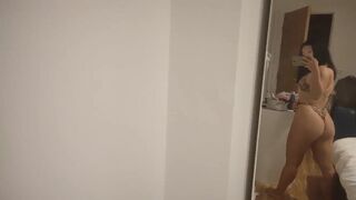 Horny Busty Asian Slut Revealing Her Big Booty Cheeks Mirror Selfie Cam Video