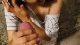 Horny Asian Wife Taking A Big Cock In Her Mouth And Sucking Leaked Video