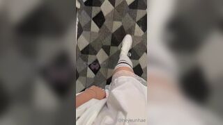 Heyeunhae Cute Teen Fingering Pussy in the Stairs Video