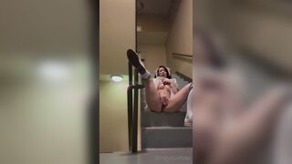 Heyeunhae Cute Teen Fingering Pussy in the Stairs Video